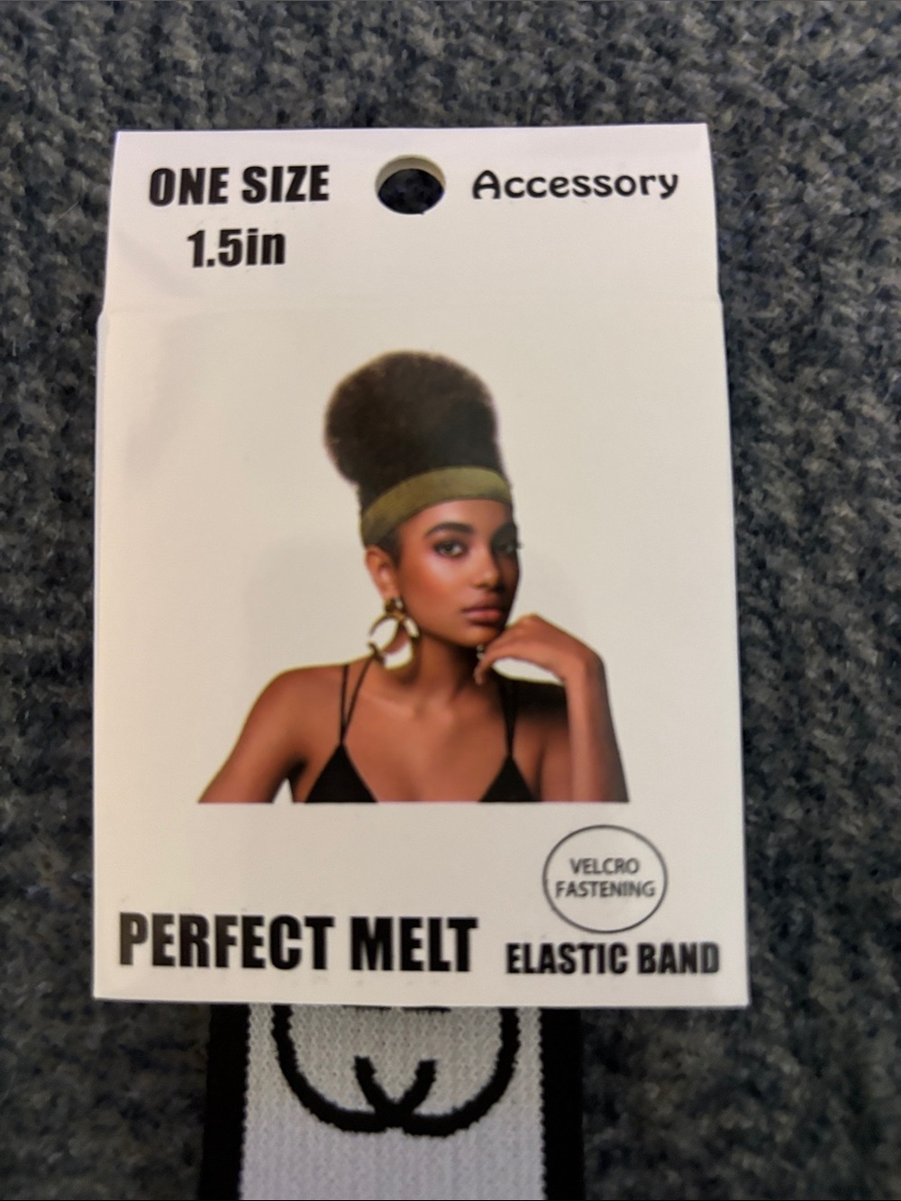Perfect Melt Elastic Headband Hair Accessory w/ Velcro Fastening - Black & White - Picture 3 of 4